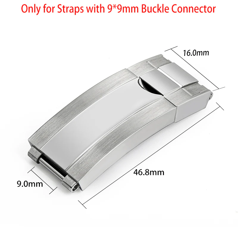 Adjustable Stainless Steel Watchband Buckle Solid Brushed Mid polised clasp - Image 3
