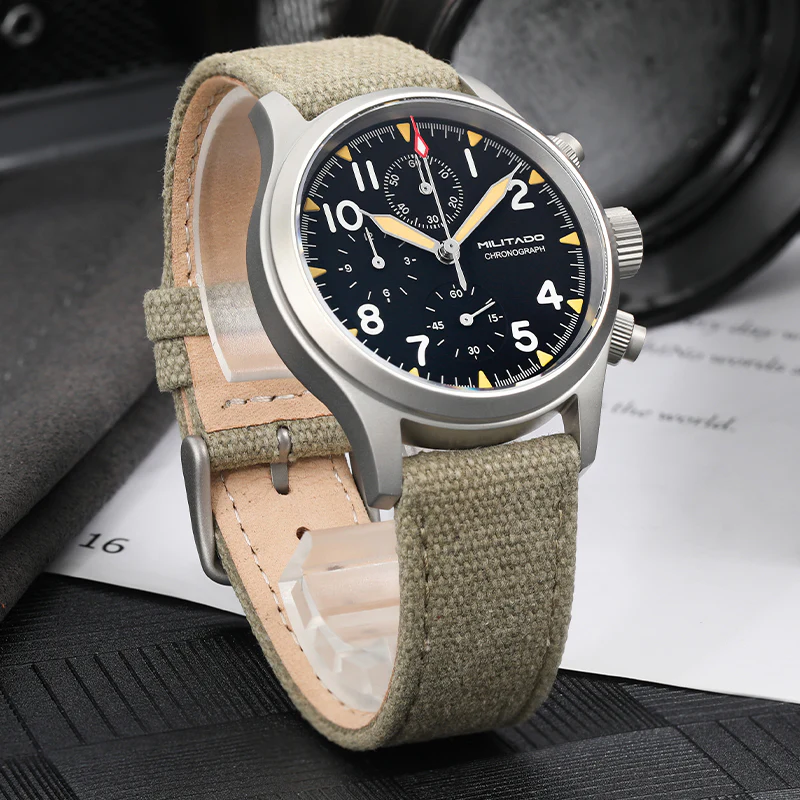 Militado Retro VK67 Quartz Chronograph Watch - 3 Dial - Image 16