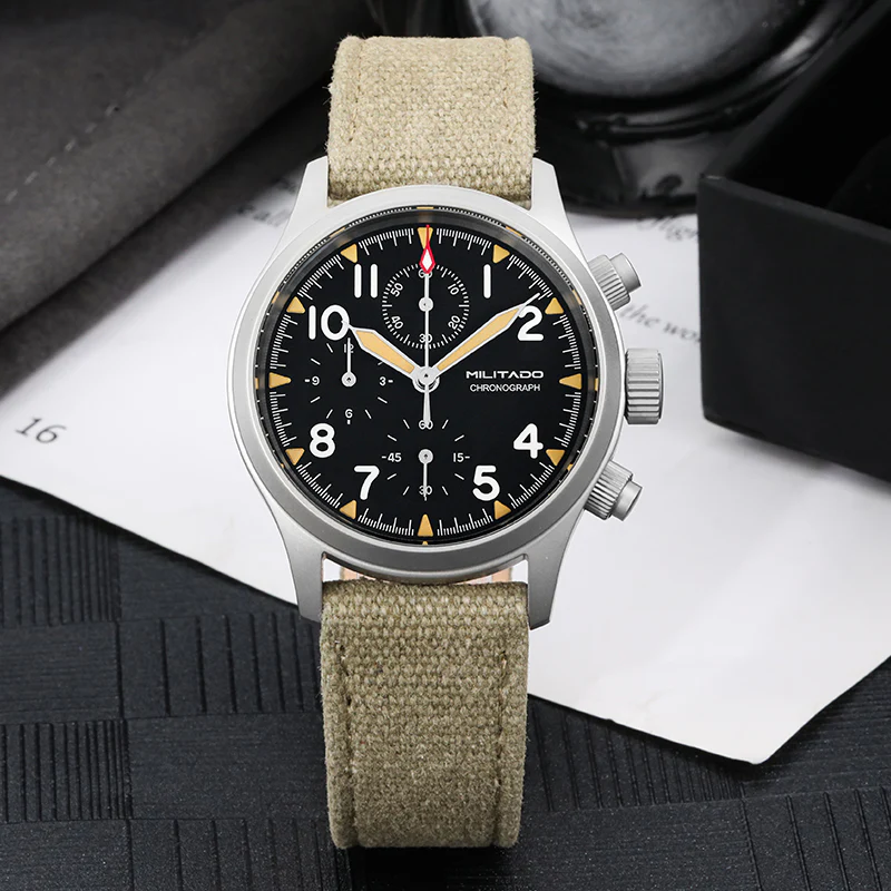 Militado Retro VK67 Quartz Chronograph Watch - 3 Dial - Image 19