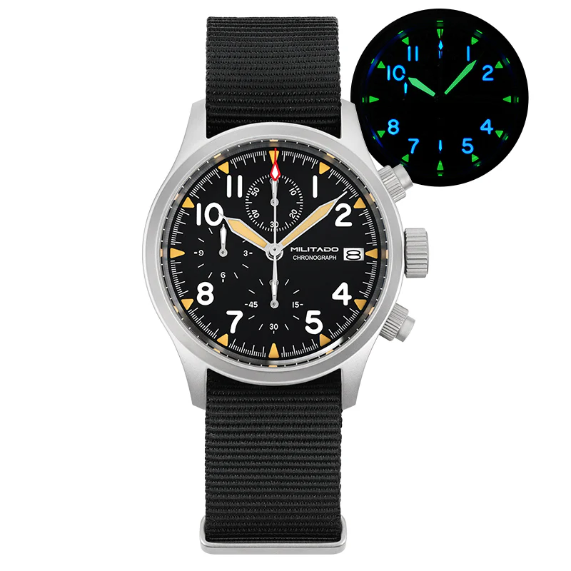 Militado Retro VK67 Quartz Chronograph Watch - 3 Dial - Image 3