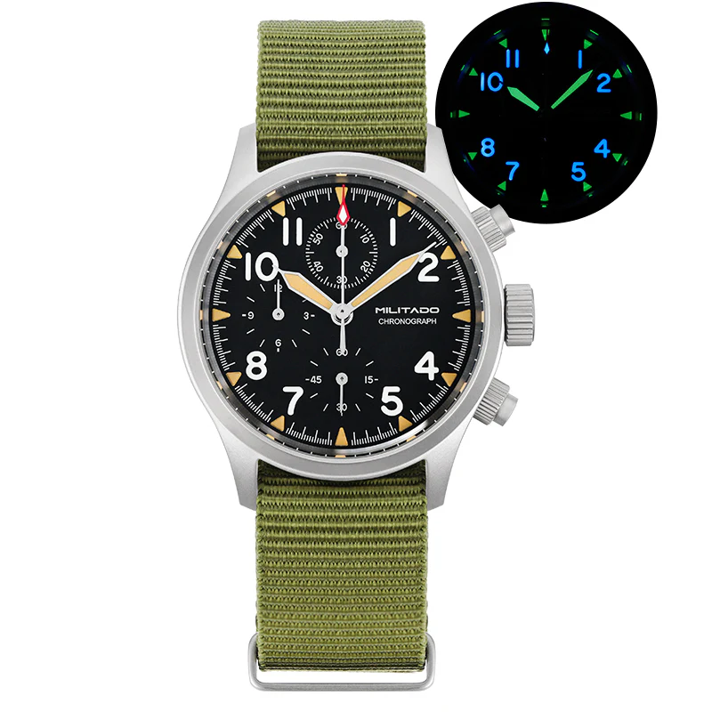 Militado Retro VK67 Quartz Chronograph Watch - 3 Dial - Image 4