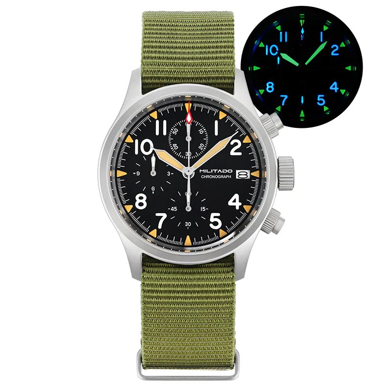 Militado Retro VK67 Quartz Chronograph Watch - 3 Dial - Image 5