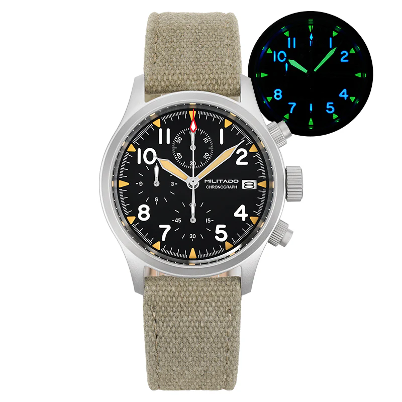 Militado Retro VK67 Quartz Chronograph Watch - 3 Dial - Image 6