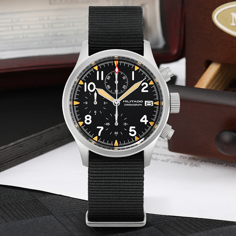 Militado Retro VK67 Quartz Chronograph Watch - 3 Dial - Image 8