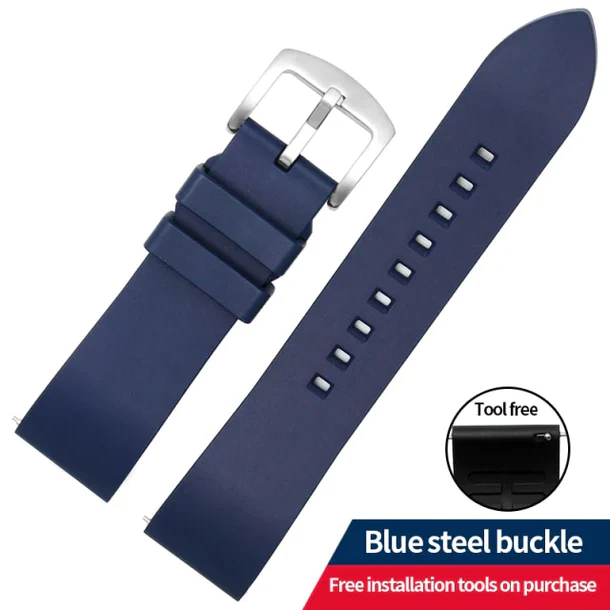 Genuine Fluorine Rubber Easy-Release Watch Strap - Image 10