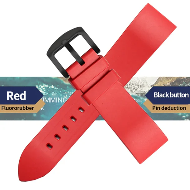 Genuine Fluorine Rubber Easy-Release Watch Strap - Image 11