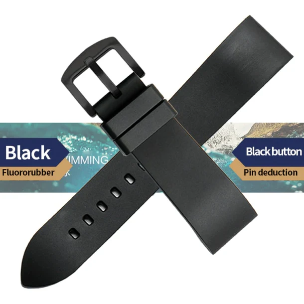 Genuine Fluorine Rubber Easy-Release Watch Strap - Image 12