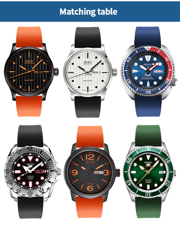 Genuine Fluorine Rubber Easy-Release Watch Strap - Image 3