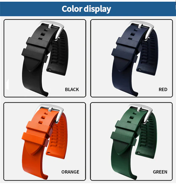 Genuine Fluorine Rubber Easy-Release Watch Strap - Image 4