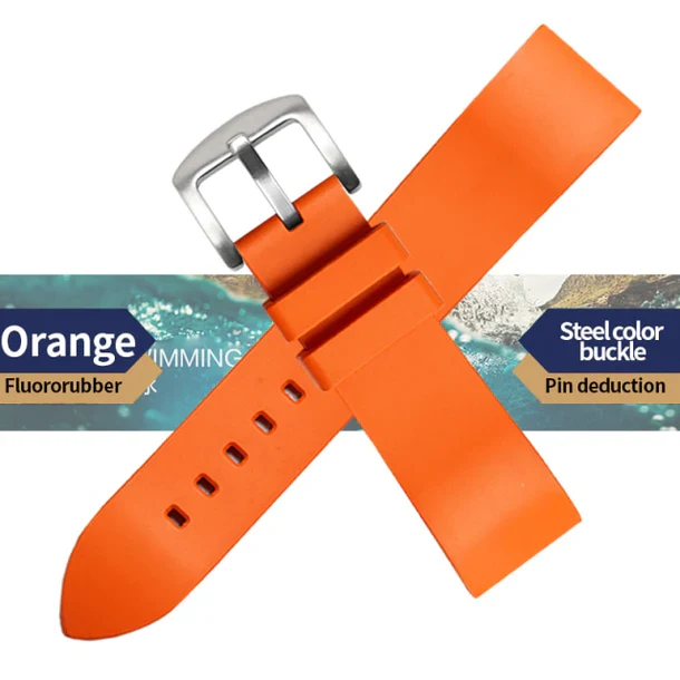 Genuine Fluorine Rubber Easy-Release Watch Strap - Image 6