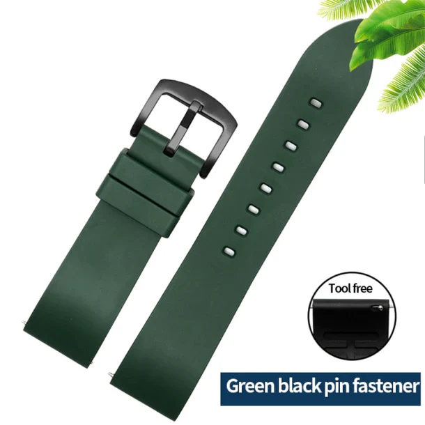 Genuine Fluorine Rubber Easy-Release Watch Strap - Image 7