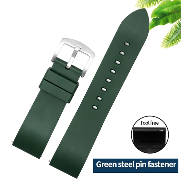 Genuine Fluorine Rubber Easy-Release Watch Strap - Image 8