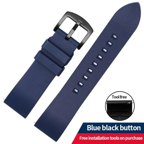 Genuine Fluorine Rubber Easy-Release Watch Strap - Image 9