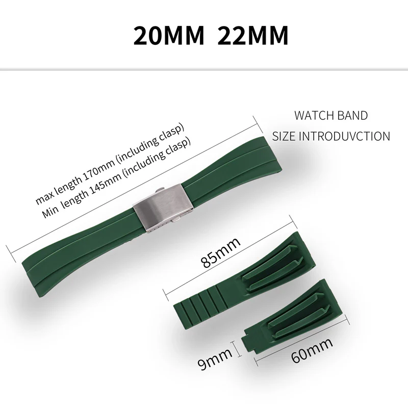 Cut-to-Size TPU Rubber Watch Strap - Image 35