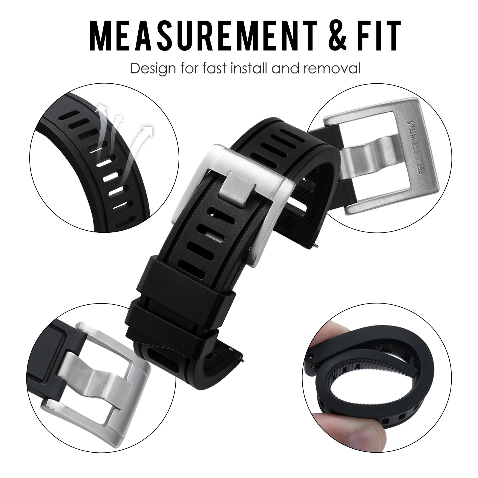 Premium Grade Rubber Dive Watchband - Image 14