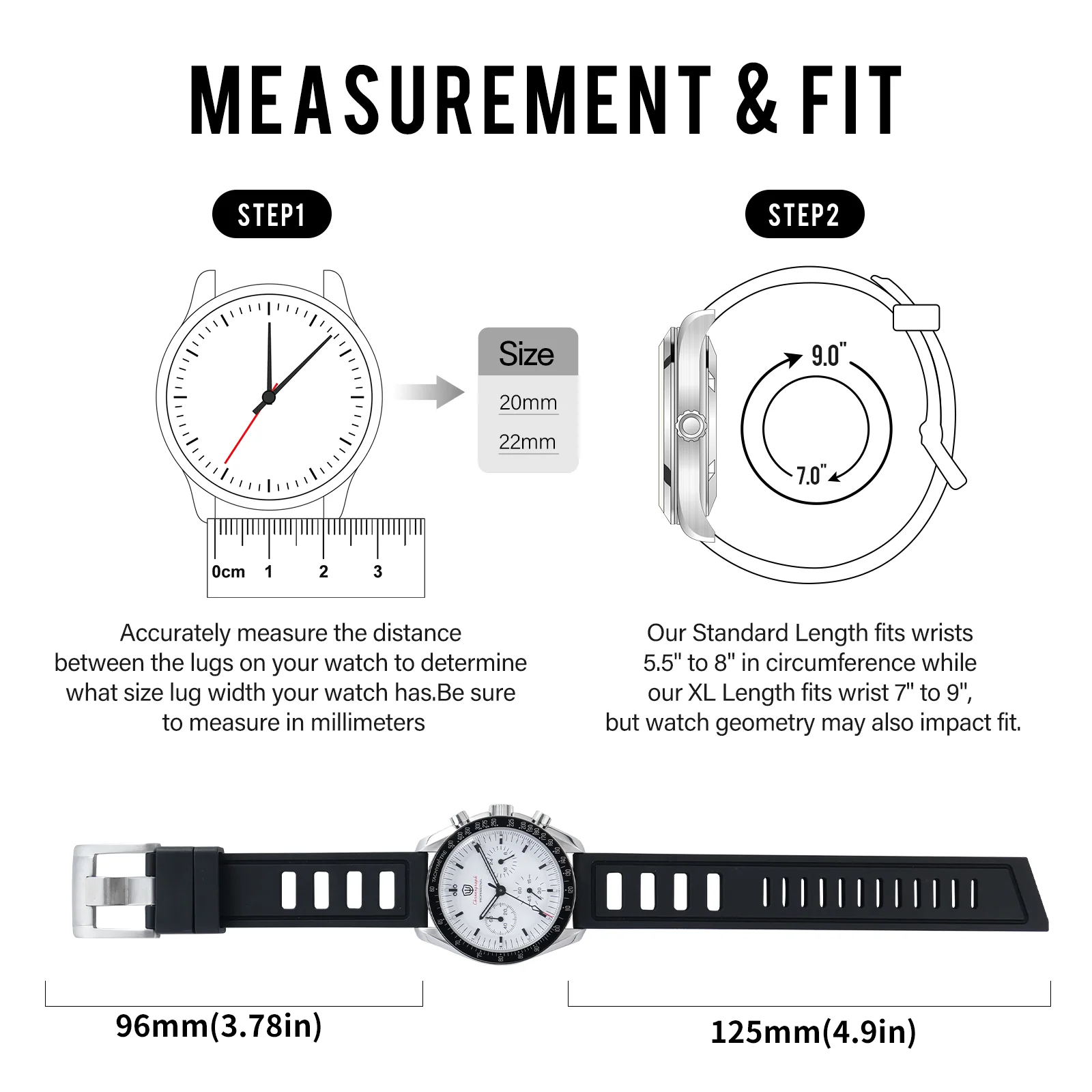 Premium Grade Rubber Dive Watchband - Image 7