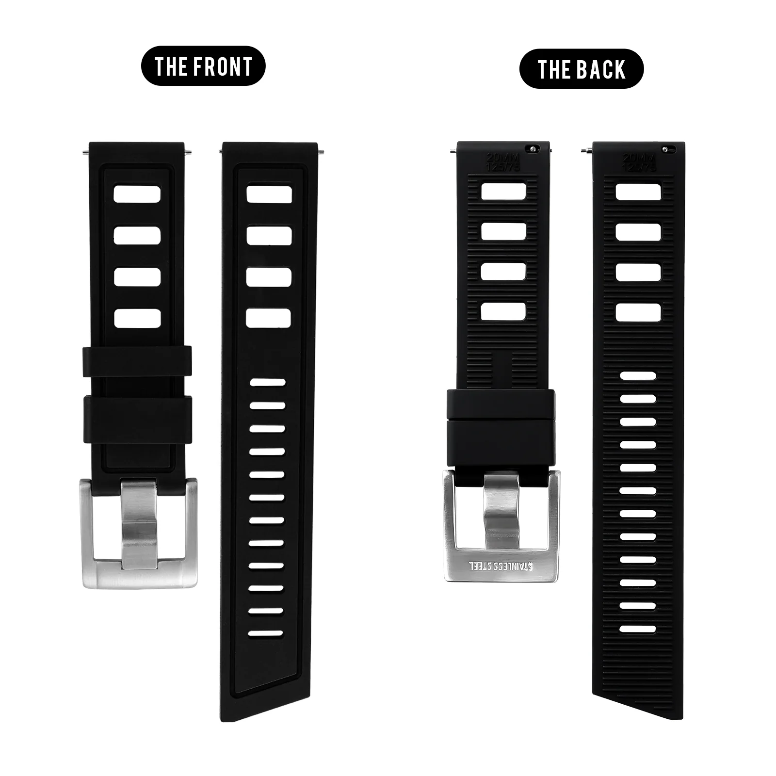 Premium Grade Rubber Dive Watchband - Image 9