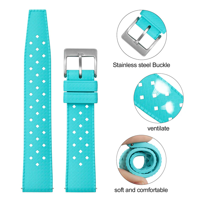 Premium-Grade Tropical FKM Rubber Watch Strap - Image 19