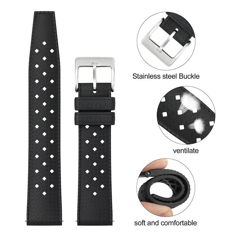 Premium-Grade Tropical FKM Rubber Watch Strap - Image 26