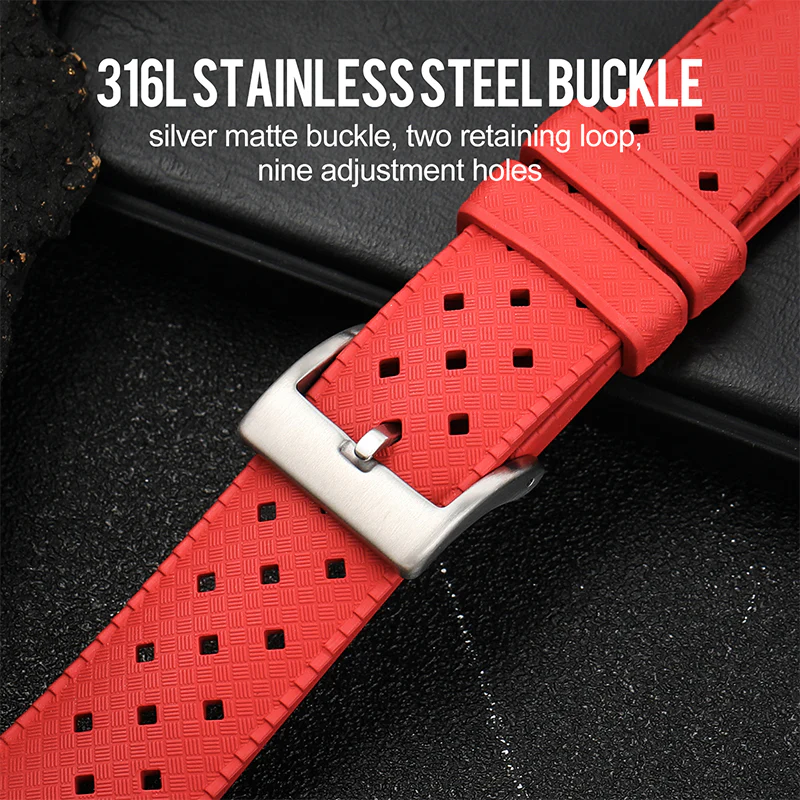 Premium-Grade Tropical FKM Rubber Watch Strap - Image 36