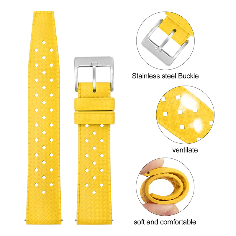 Premium-Grade Tropical FKM Rubber Watch Strap - Image 42
