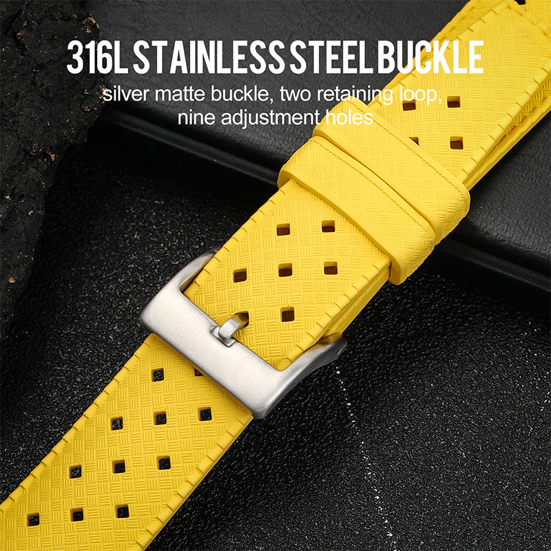 Premium-Grade Tropical FKM Rubber Watch Strap - Image 44