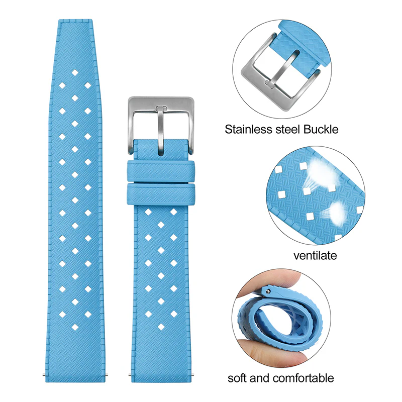 Premium-Grade Tropical FKM Rubber Watch Strap - Image 58