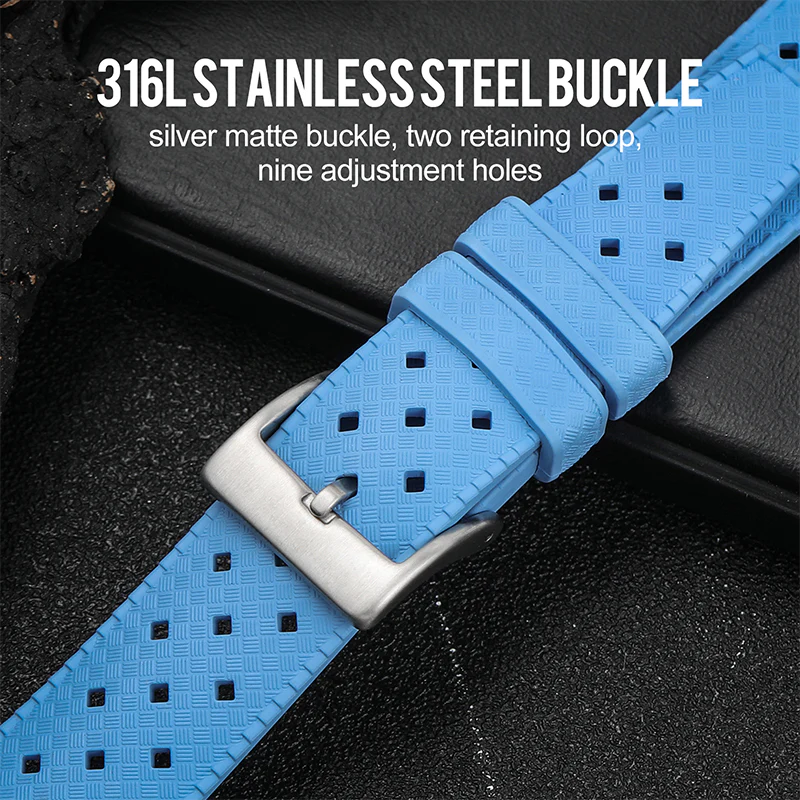 Premium-Grade Tropical FKM Rubber Watch Strap - Image 60