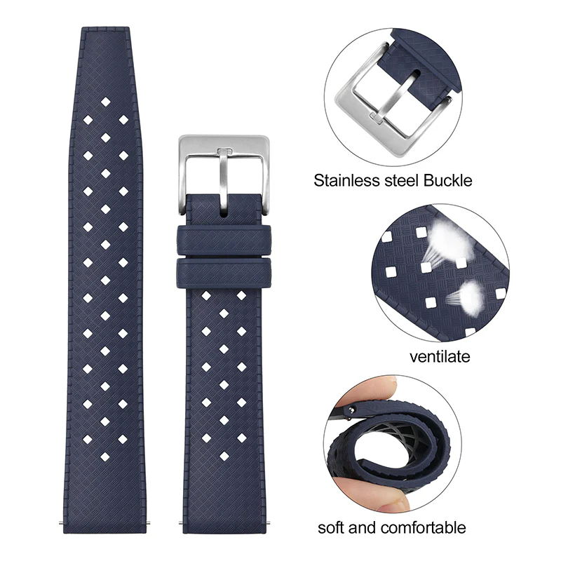 Premium-Grade Tropical FKM Rubber Watch Strap - Image 66