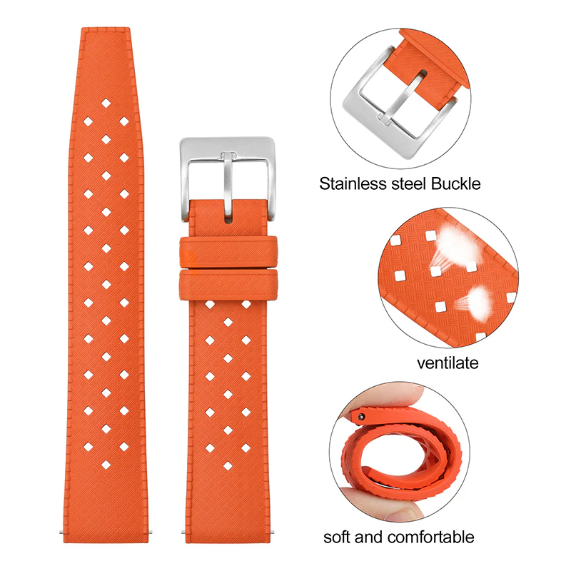 Premium-Grade Tropical FKM Rubber Watch Strap - Image 7
