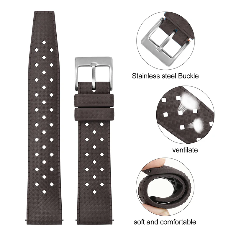 Premium-Grade Tropical FKM Rubber Watch Strap - Image 74