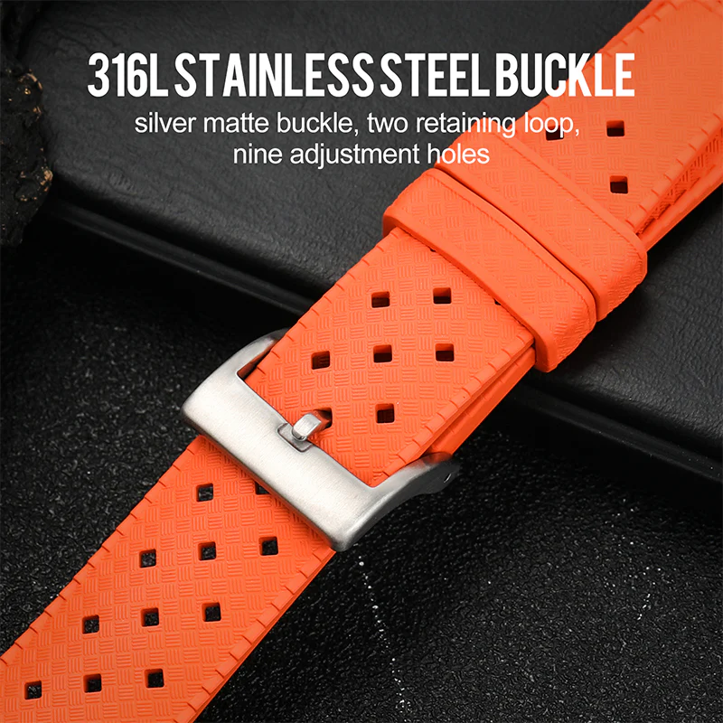 Premium-Grade Tropical FKM Rubber Watch Strap - Image 9
