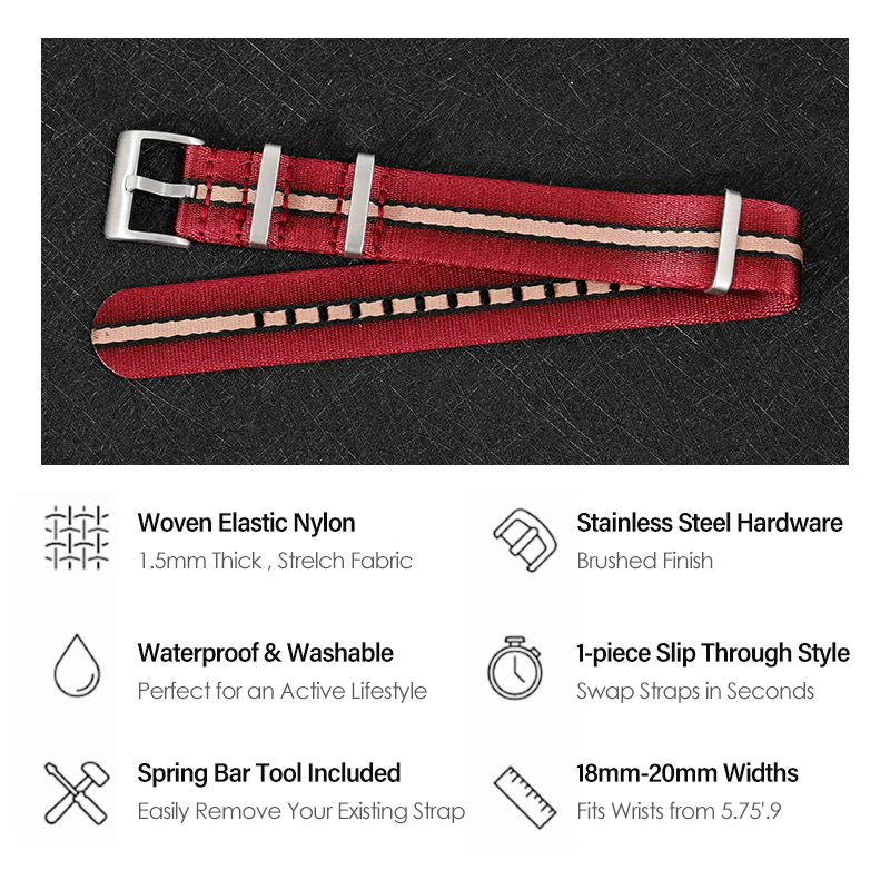Premium Quality Nylon Fabric Strap 20mm 22mm - Image 10