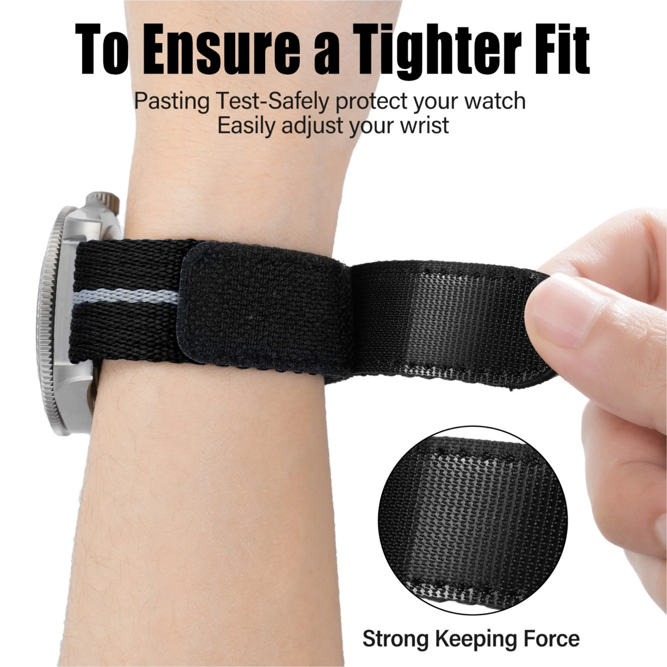 Titanium Buckle Soft Nylon Magic Strap 20mm/22mm - Image 4