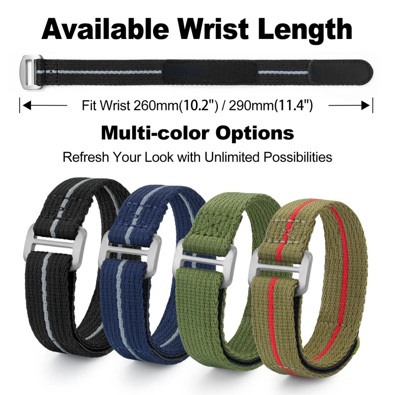 Titanium Buckle Soft Nylon Magic Strap 20mm/22mm - Image 8