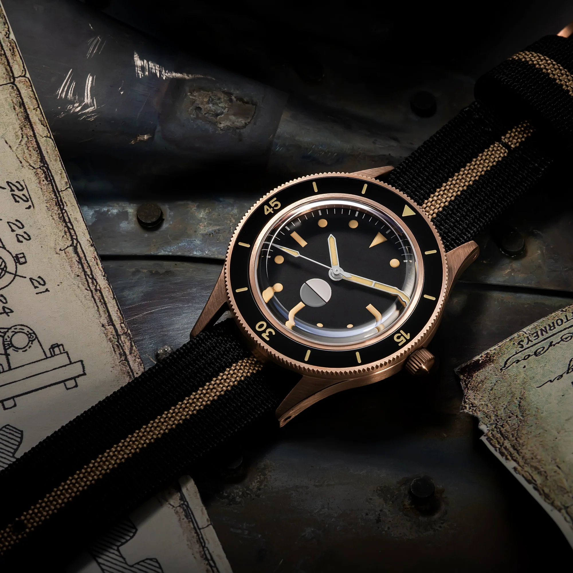 Thorn Vintage 50-Fathoms Bronze Dive Watch - Image 23