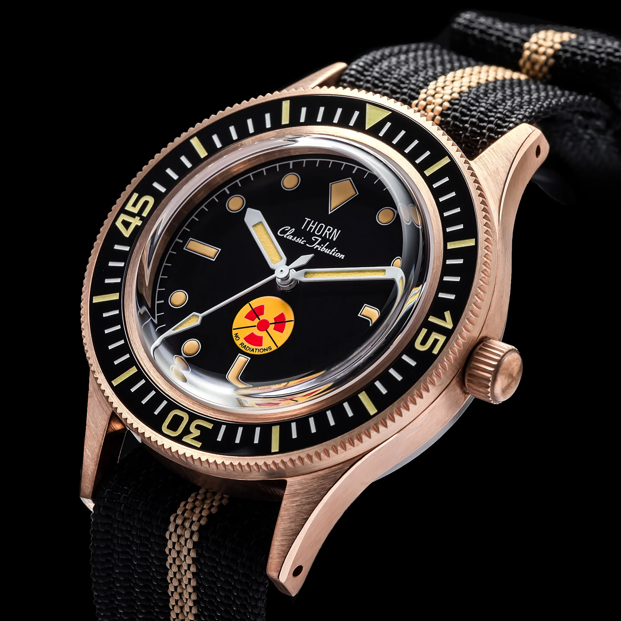 Thorn Vintage 50-Fathoms No-Rad Bronze Dive Watch - Image 3