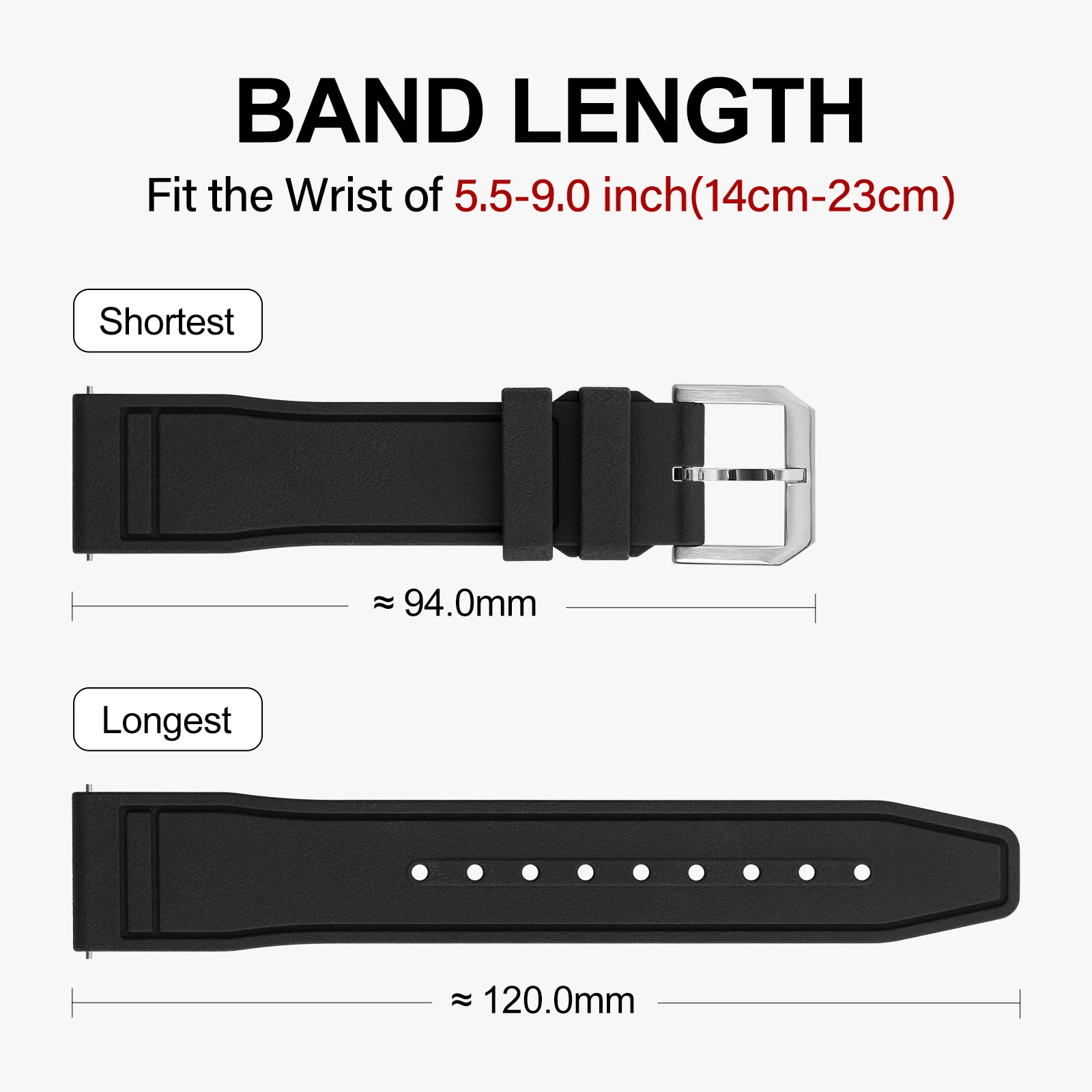 Tropical Soft fluororubber Pilot field Watch Strap - Image 9
